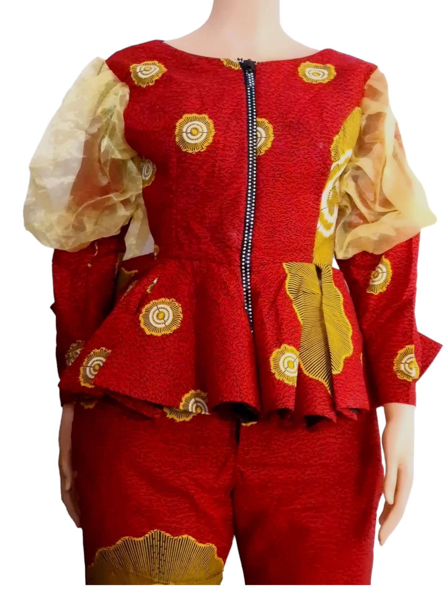 Haut péplum et Pantalon africaine en wax Ankara péplum & Pantalon
