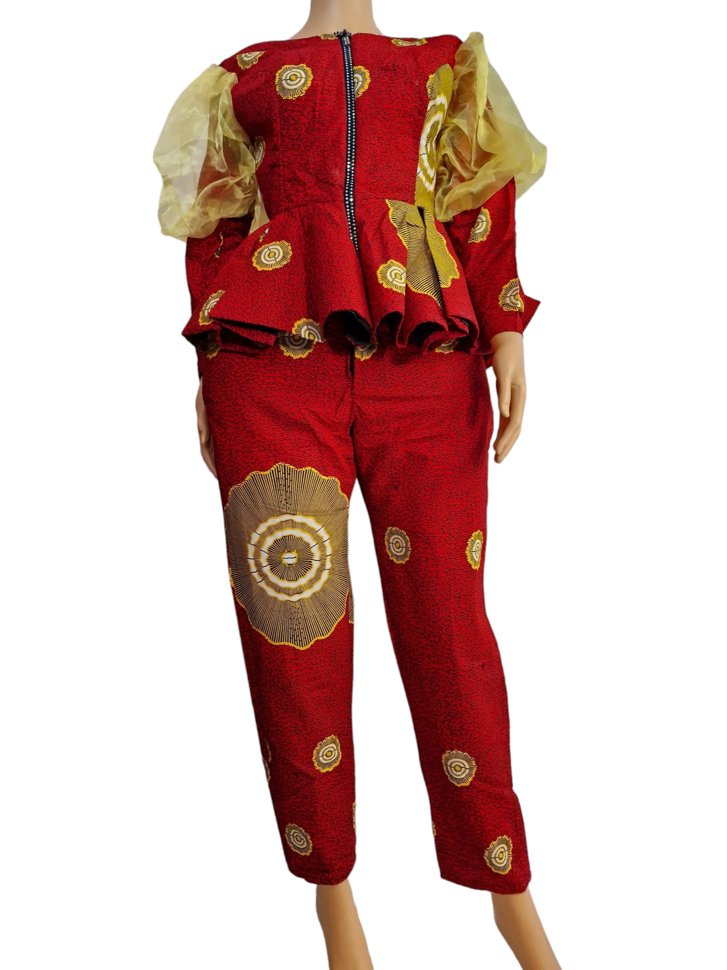 Haut péplum et Pantalon africaine en wax Ankara péplum & Pantalon