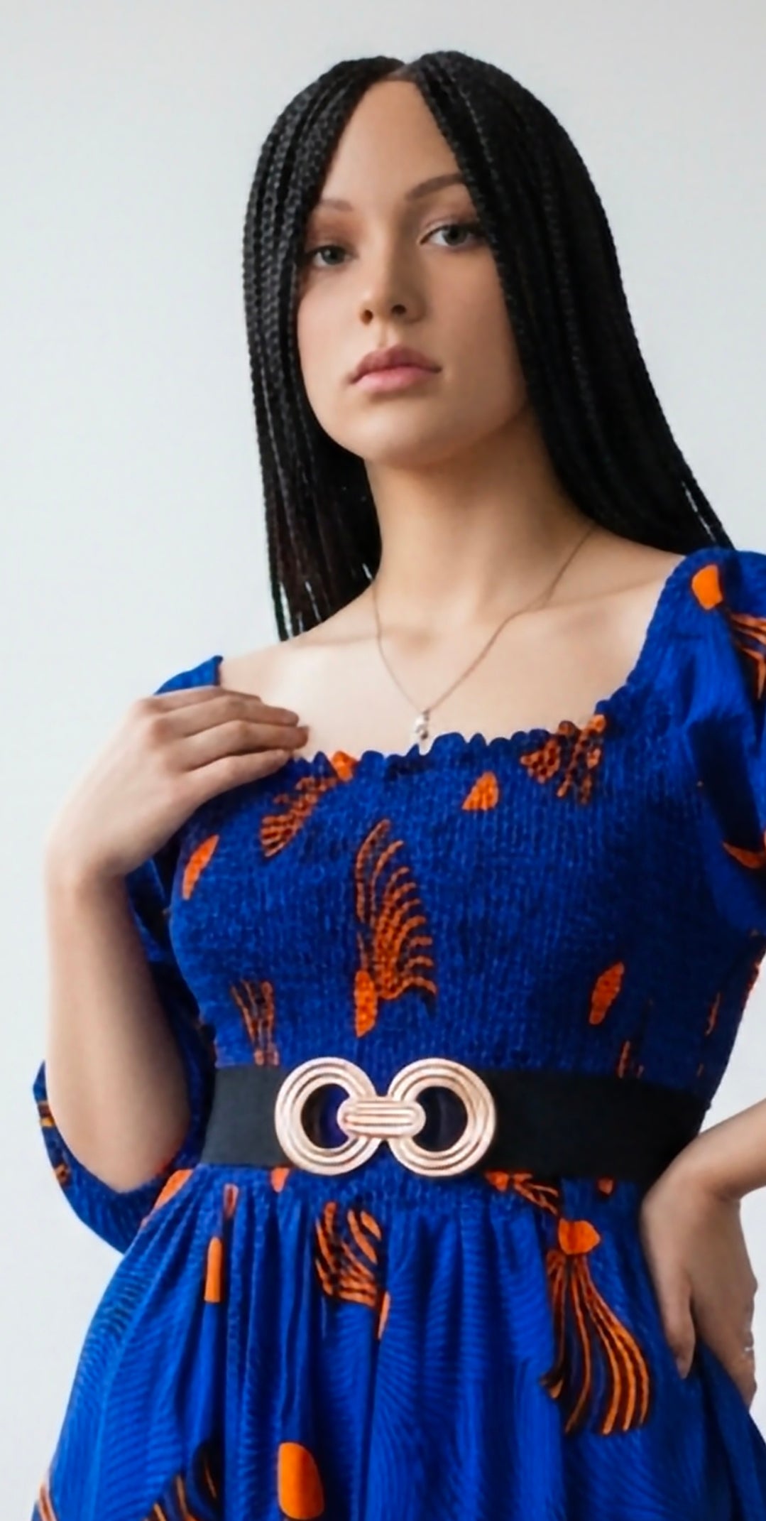 Robe africaine, Robe smokée 100% cotton imprimé africain, robe Ankara, robe imprimée africaine, vêtements africains cire africaine, robe de mode africaine, robe Ankara