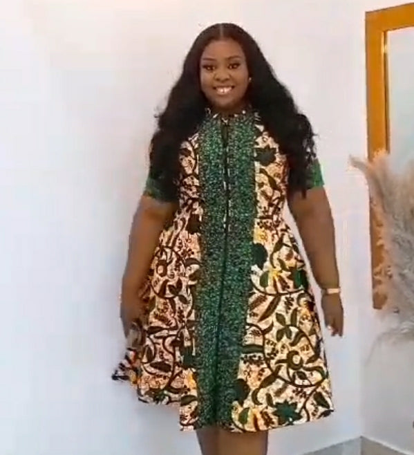 Robe africaine mi-longue pour femme