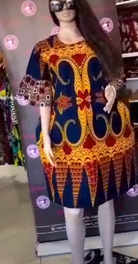 Robe africaine mi-longue,