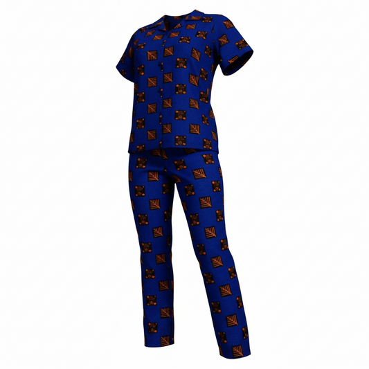 Ensemble Décontracté Printemps Été Automne pour Femme en Deux Pièces avec Chemise à Manches courtes et Pantalon Large Élastique