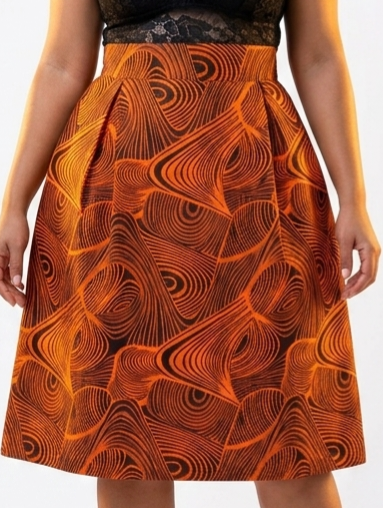 Jupe africaine en pagne, élégante et mi-longue, idéale pour toutes les occasions.
