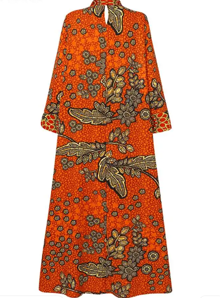 Robe Maxi en dentelle pour femmes, Vintage, manches longues bouffantes, tenue de soirée bohème, décontractée, caftan, ample, automne 2023